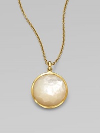 From the Rock Candy® Collection. A beautifully faceted dome of mother-of-pearl set in resplendent 18k gold on a chain link necklace. Mother-of-pearl18k goldLength, about 16 to 18 adjustablePendant size, about ¾ Lobster clasp closureImported 