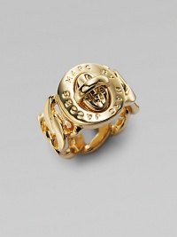 A logo engraved, chain link design. Brass Width, about ½ Imported A logo engraved, chain link design. Brass Width, about ½ Imported