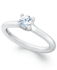 Take her breath away with sentiment & sparkle. This exquisite Hearts.Arrows.Together™ engagement ring features a solitaire, brilliant-cut diamond (1/2 ct. t.w.). This diamond is cut with an arrow pattern visible from above and heart pattern visible from below. Ring comes with a certificate and viewer which allows you to see the difference for yourself. Crafted in 14k white gold. Take her breath away with sentiment & sparkle. This exquisite Hearts.Arrows.Together™ engagement ring features a solitaire, brilliant-cut diamond (1/2 ct. t.w.). This diamond is cut with an arrow pattern visible from above and heart pattern visible from below. Ring comes with a certificate and viewer which allows you to see the difference for yourself. Crafted in 14k white gold.