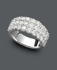Decorate your digits with three sparkling rows of diamond. This glamorous ring highlights round-cut diamonds (3 ct. t.w.) in a polished 14k white gold band. Decorate your digits with three sparkling rows of diamond. This glamorous ring highlights round-cut diamonds (3 ct. t.w.) in a polished 14k white gold band.