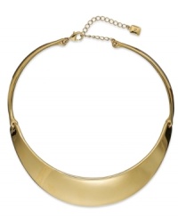 Modern elegance. This Lauren Ralph Lauren collar necklace is designed with a curved pendant. Crafted in 14k gold-plated mixed metal. Approximate length: 16 inches + 2-inch extender. Modern elegance. This Lauren Ralph Lauren collar necklace is designed with a curved pendant. Crafted in 14k gold-plated mixed metal. Approximate length: 16 inches + 2-inch extender.
