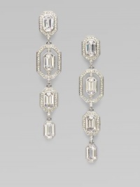 EXCLUSIVELY AT SAKS. Embellished in sparkling stones, this graduated drop design is as elegant as it is sleek. Rhodium plated brassCrystalsCubic zirconiaDrop, about 2Post backImported EXCLUSIVELY AT SAKS. Embellished in sparkling stones, this graduated drop design is as elegant as it is sleek. Rhodium plated brassCrystalsCubic zirconiaDrop, about 2Post backImported