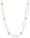 Majorica 14mm White Baroque Pearls on 18K Gold Vermeil Hammered Oval Link Necklace