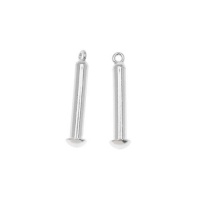 Sterling Silver Drop Link For Pandora Style Beads 3.9 x 17.8MM (2) Sterling Silver Drop Link For Pandora Style Beads 3.9 x 17.8MM (2)