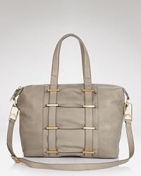 A little bit lavish, a little bit Lower East Side. This leather ALLIBELLE satchel works a refined edge, detailed with gleaming hardware.