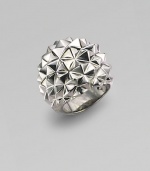 A bold stud-like texture in sterling silver with a dramatic black rhodium finish. Sterling silver and black rhodium Width, about 1 Imported