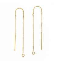 Gold Filled Ear Threads Threaders 3 Inch w/ Bridge & Loop (1 Pair) Gold Filled Ear Threads Threaders 3 Inch w/ Bridge & Loop (1 Pair)