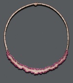 Spice things up with this red hot ruby necklace. Featuring a 14k rose gold setting, this necklace from the Effy Collection features marquise-cut ruby (12-1/4 ct. t.w.) and round-cut diamond (1-1/2 ct. t.w.). Approximate length: 16 inches.