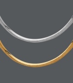 A necklace that can alter itself to fit your mood. This sleek, reversible omega chain boasts a 14k gold side, as well as a 14k white gold side. Approximate length: 20 inches. Approximate width: 1/3 inch.