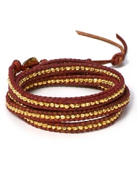 Chan Luu's studded leather wrap is a hippie-chic essential. Channel your inner free spirit and wear this golden strand to give breezy looks a touch of tribal-inspired texture. Chan Luu's studded leather wrap is a hippie-chic essential. Channel your inner free spirit and wear this golden strand to give breezy looks a touch of tribal-inspired texture.