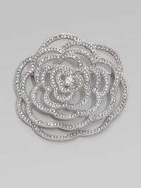 EXCLUSIVELY AT SAKS. A perfect rose, abstractly recreated in lacy layers of faceted crystal with a sparkling cubic zirconia center. Cubic zirconia and crystal Rhodium plated Diameter, about 2 Pin backing with foldover clasp Imported EXCLUSIVELY AT SAKS. A perfect rose, abstractly recreated in lacy layers of faceted crystal with a sparkling cubic zirconia center. Cubic zirconia and crystal Rhodium plated Diameter, about 2 Pin backing with foldover clasp Imported