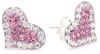 Betsey Johnson Iconic Pave Earrings  Pink Pave Heart Studs