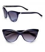 This chic design has a decidedly retro sensibility. Available in plum/beige with mauve lenses or transparent blue with blue lenses.Logo accented temples100% UV protectionMade in Italy