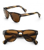 Plastic wayfarer inspired frames. Available in cocobolo with java polarized lens. 100% UV protection Imported 