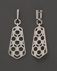 Brilliant diamonds accent India Hicks' sterling silver drop earrings. Brilliant diamonds accent India Hicks' sterling silver drop earrings.