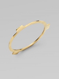 A slim bangle has an edgy, industrial look with three square tab extensions.BrassDiameter, about 3Slip-on styleImported A slim bangle has an edgy, industrial look with three square tab extensions.BrassDiameter, about 3Slip-on styleImported