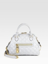 Genuine python combines with leather trim and signature logo hardware for an extra dose of luxe. Double top handles, 3¼ dropAdjustable detachable chain and leather shoulder strap, 16¾-19½ dropTop clasp closureOne outside zip pocketProtective metal feetOne inside zip pocketOne inside open pocketCotton lining12½W X 8H X 5½DMade in Italy Genuine python combines with leather trim and signature logo hardware for an extra dose of luxe. Double top handles, 3¼ dropAdjustable detachable chain and leather shoulder strap, 16¾-19½ dropTop clasp closureOne outside zip pocketProtective metal feetOne inside zip pocketOne inside open pocketCotton lining12½W X 8H X 5½DMade in Italy