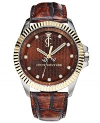 The enchanting pairing of brown tones and golden hues makes this Stella watch from Juicy Couture a must-own for the season. The enchanting pairing of brown tones and golden hues makes this Stella watch from Juicy Couture a must-own for the season.