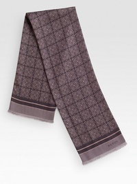 Foil jacquard silk scarf finely crafted in Italy.35.4W x 35.4HSilkDry cleanMade in Italy Foil jacquard silk scarf finely crafted in Italy.35.4W x 35.4HSilkDry cleanMade in Italy