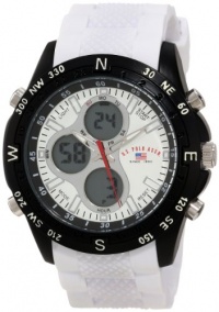 U.S. Polo Assn. Men's US9143 White Textured Strap Analog Digital Watch U.S. Polo Assn. Men's US9143 White Textured Strap Analog Digital Watch