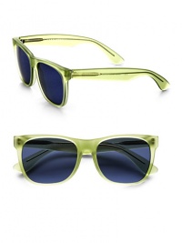 Wayfarer-inspired frames expertly crafted in lightweight plastic. Available in velvet moss frames with blue lenses.Acetate100% UV ProtectionMade in Italy Wayfarer-inspired frames expertly crafted in lightweight plastic. Available in velvet moss frames with blue lenses.Acetate100% UV ProtectionMade in Italy