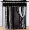 Chezmoi Collection Black and White Micro Fur Zebra with Giraffe Design Window Curtain/Drape Set, with Sheer Backing