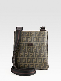 A slender design is expertly crafted in signature Zucca printed leather with a crossbody strap for maximum support and versatility.Zip closureAdjustable shoulder strapExterior, interior pocketsLeather11W x 12H x 1DMade in Italy A slender design is expertly crafted in signature Zucca printed leather with a crossbody strap for maximum support and versatility.Zip closureAdjustable shoulder strapExterior, interior pocketsLeather11W x 12H x 1DMade in Italy