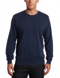 Van Huesen Men's 9GG Windowpane Crew Neck Sweater Van Huesen Men's 9GG Windowpane Crew Neck Sweater
