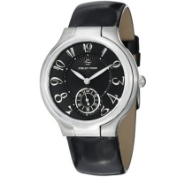 Philip Stein Signature Round Shiny Black Leather Strap Watch 42-FB-LB Philip Stein Signature Round Shiny Black Leather Strap Watch 42-FB-LB