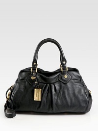 Sumptuous pebbled leather in a slouchy shape, featuring delicate pleating and a signature goldtone logo tag. Double top handles, 6½ dropDetachable leather shoulder strap, 15 dropTop zip closureOne inside zip pocketTwo inside open pocketsLogo-printed lining15½W X 9¼H X 6DImported Sumptuous pebbled leather in a slouchy shape, featuring delicate pleating and a signature goldtone logo tag. Double top handles, 6½ dropDetachable leather shoulder strap, 15 dropTop zip closureOne inside zip pocketTwo inside open pocketsLogo-printed lining15½W X 9¼H X 6DImported