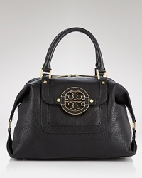 Tory Burch's leather satchel bag is the daytime bag on every label lover's list. On weekends, this bag slips on the arm with a bold coat to lend a practical dose of chic. Tory Burch's leather satchel bag is the daytime bag on every label lover's list. On weekends, this bag slips on the arm with a bold coat to lend a practical dose of chic.