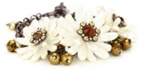 Betsey Johnson Iconic Autumn Flower and Cherry Bead Bracelet