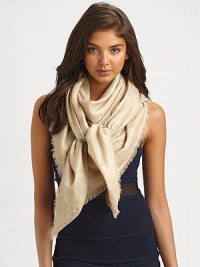 Cool, muted skulls and a frayed hem make this scarf an edgy, stylish must-have.60% cotton/40% viscoseAbout 55 X 55Dry cleanMade in Italy Cool, muted skulls and a frayed hem make this scarf an edgy, stylish must-have.60% cotton/40% viscoseAbout 55 X 55Dry cleanMade in Italy