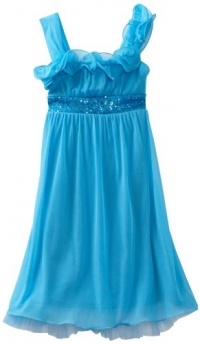 Ruby Rox Kids Girls 7-16 Ruffle Wire Neck Dress, Ice Blue, Large Ruby Rox Kids Girls 7-16 Ruffle Wire Neck Dress, Ice Blue, Large