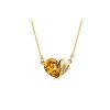 Gold Tone Gold Swarovski Style Crystal Heart Love Pendant Necklace