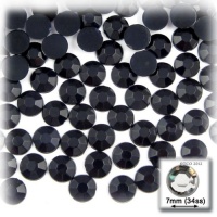 144pc flatback Acrylic Rhinestones Round 7mm - 34ss Jet Black 144pc flatback Acrylic Rhinestones Round 7mm - 34ss Jet Black