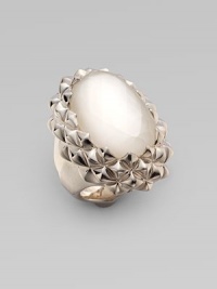 From the Crystal Haze Collection. A pretty design with a mother-of-pearl stone with a crystal overlay in a studded sterling silver setting. Crystal accented mother-of-pearlSterling silverWidth, about 1¼Imported