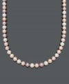 Pair your ensemble with pristine pearls. Belle de Mer's cultured freshwater pearls (8-1/2-9-1/2 mm) come in a variety of pastel colors all in a delicate row. Set in 14k gold. Approximate length: 18 inches.
