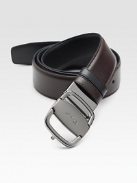 Sleek reversible design rendered in Italian leather, finished with an adjustable signature vara buckle.CalfskinRuthenium buckleAbout 1½ wideMade in Italy Sleek reversible design rendered in Italian leather, finished with an adjustable signature vara buckle.CalfskinRuthenium buckleAbout 1½ wideMade in Italy