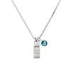 Silver Cellphone Charm Necklace with Teal Aquamarine Crystal Drop