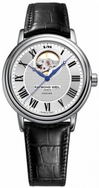 Raymond Weil Maestro Automatic Open Balance Wheel Steel Mens Strap Watch 2827-STC-00659 Raymond Weil Maestro Automatic Open Balance Wheel Steel Mens Strap Watch 2827-STC-00659