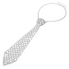Perfect Gift - High Quality Glistening Checked Tie-like Necklace with Silver Swarovski Crystals (2924) for Valentine day Gift Free Standard Shipment Clearance