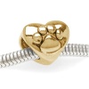 22K Gold Plated Double Sided Heart Shaped Bead With Paw Print Fits Pandora (1)