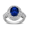 Carnevale Sterling Silver Blue Lady Di Ring with Swarovski Elements, Size 7