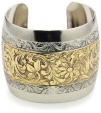 1928 Jewelry Prominence Silver-Tone and Gold-Tone Cuff Bracelet 1928 Jewelry Prominence Silver-Tone and Gold-Tone Cuff Bracelet