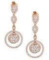 Round and resplendent. Le Vian's double-circle drop earrings, set in 14k rose gold, feature round-cut diamonds (1-3/8 ct. t.w.) in a stunning fashion. Approximate drop: 1-1/4 inches.