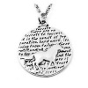 Kevin N Anna Studio California Sterling Silver Pendant Necklace with Round Etched HORSE Pendant Celebrates SUCCESS
