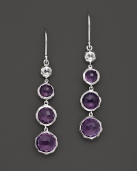Bezel set rose cut diamonds and dark amethyst stones in sterling silver drop earrings from Ippolita Bezel set rose cut diamonds and dark amethyst stones in sterling silver drop earrings from Ippolita