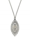 Glistening and glamorous. Jessica Simpson lights up the night with this necklace crafted from silver-tone mixed metal. The pendant is accented with crystals for even more luster. Approximate length: 30 inches. Approximate drop: 3 inches.