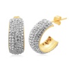 10K Gold by Madison Avenue Collection made with Swarovski Elements Large Half Hoop Earrings with RD